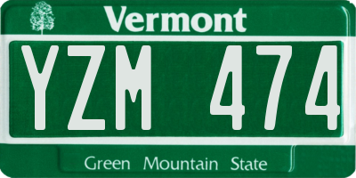 VT license plate YZM474