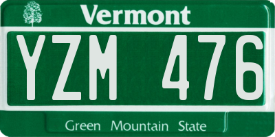 VT license plate YZM476