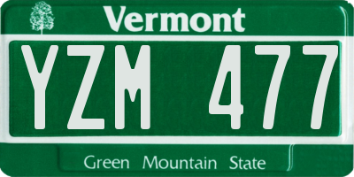 VT license plate YZM477