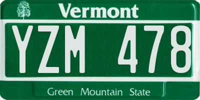 VT license plate YZM478