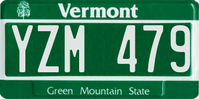 VT license plate YZM479