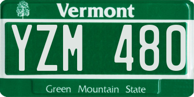 VT license plate YZM480
