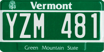 VT license plate YZM481