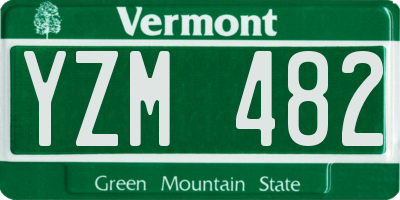 VT license plate YZM482