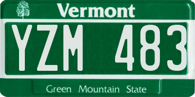 VT license plate YZM483