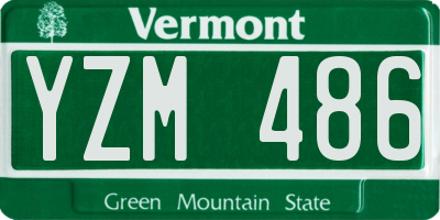 VT license plate YZM486