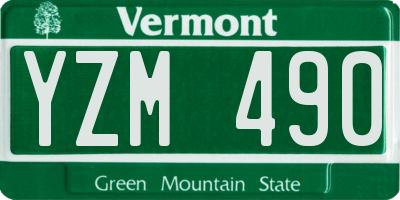 VT license plate YZM490