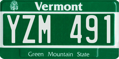 VT license plate YZM491