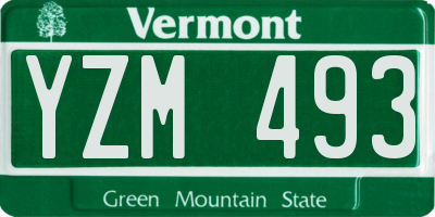 VT license plate YZM493