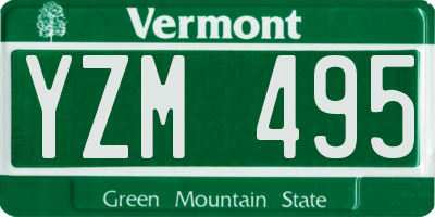 VT license plate YZM495