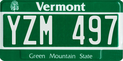 VT license plate YZM497