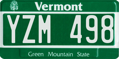 VT license plate YZM498