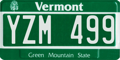 VT license plate YZM499