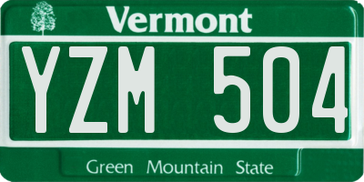 VT license plate YZM504