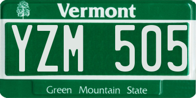 VT license plate YZM505