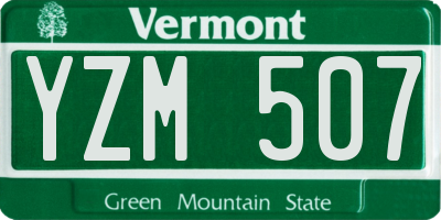 VT license plate YZM507