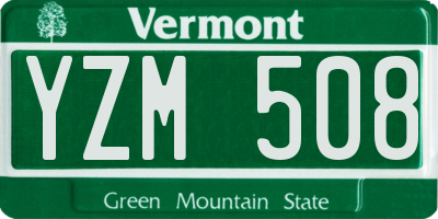 VT license plate YZM508