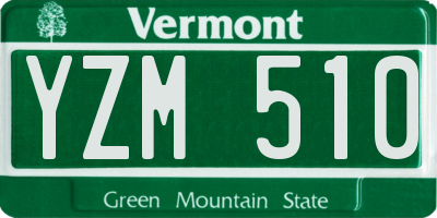 VT license plate YZM510