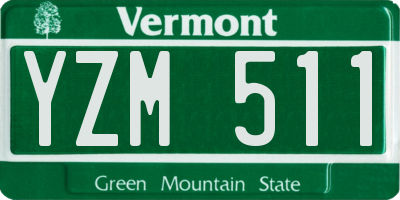 VT license plate YZM511