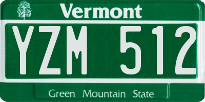 VT license plate YZM512