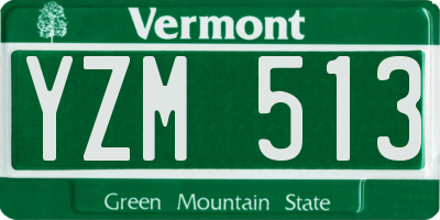 VT license plate YZM513
