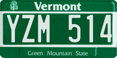 VT license plate YZM514