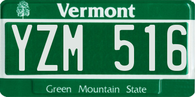 VT license plate YZM516