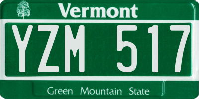 VT license plate YZM517