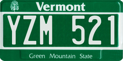 VT license plate YZM521