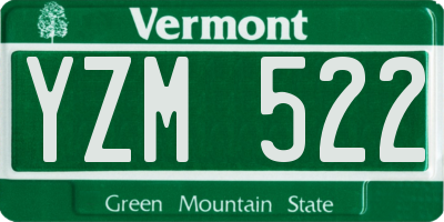 VT license plate YZM522