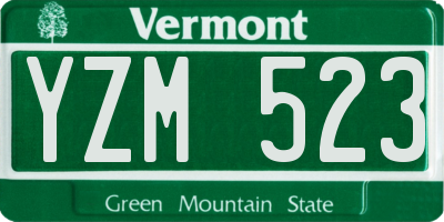 VT license plate YZM523