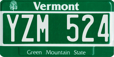 VT license plate YZM524