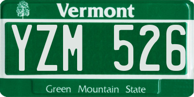VT license plate YZM526