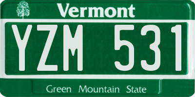 VT license plate YZM531