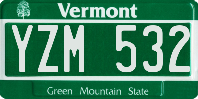 VT license plate YZM532