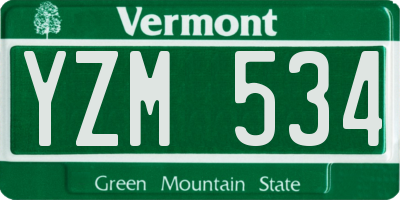 VT license plate YZM534