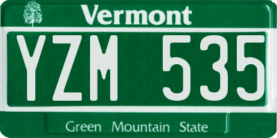 VT license plate YZM535