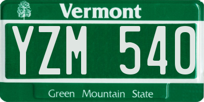 VT license plate YZM540