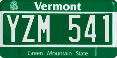 VT license plate YZM541