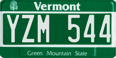 VT license plate YZM544
