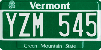 VT license plate YZM545