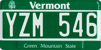 VT license plate YZM546