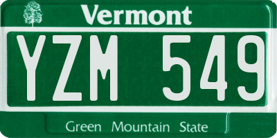 VT license plate YZM549
