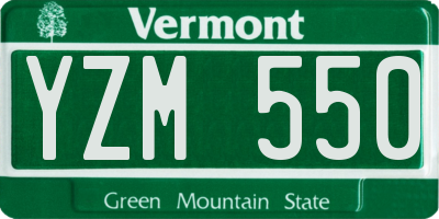 VT license plate YZM550