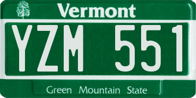 VT license plate YZM551