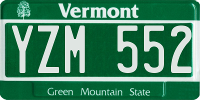 VT license plate YZM552