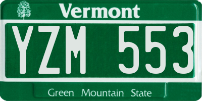 VT license plate YZM553