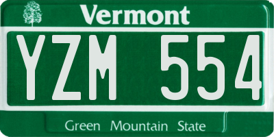 VT license plate YZM554