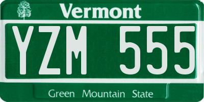 VT license plate YZM555