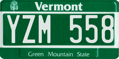 VT license plate YZM558